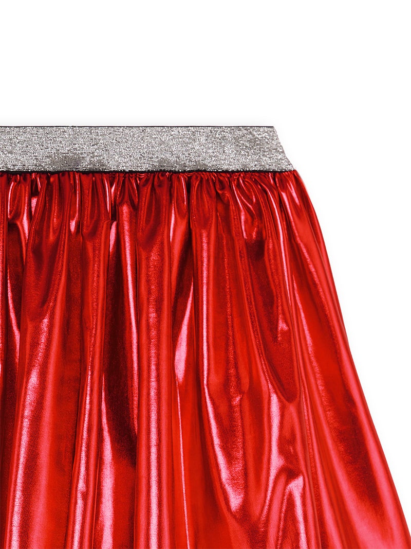 Denokids Metallic Red Foil Girl Skirt - Image 5